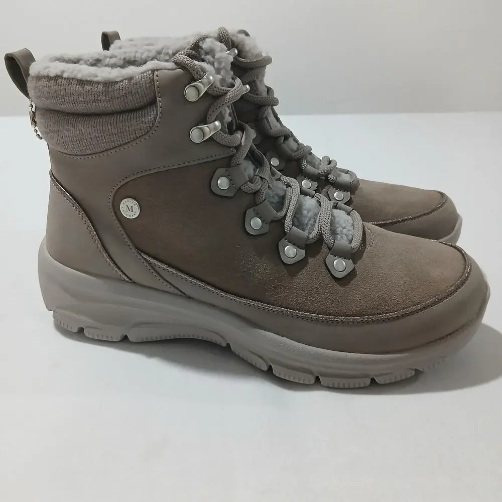 Skechers Martha Stewart Boots Womens Size 9 Taupe Fur Lined Hiking SN 188013